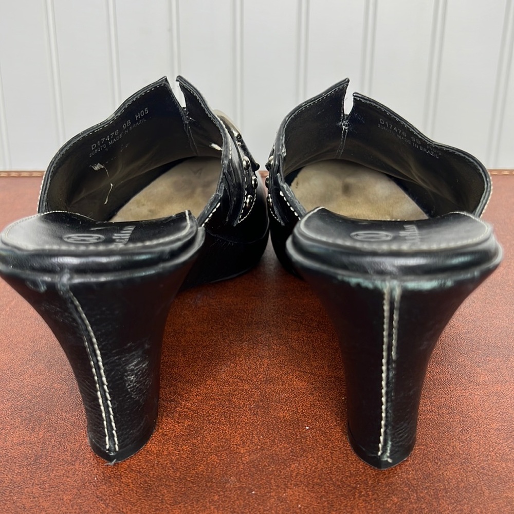 - Cole Haan Black Slip On Wedge Mules Size 9B - Picture 5 of 16